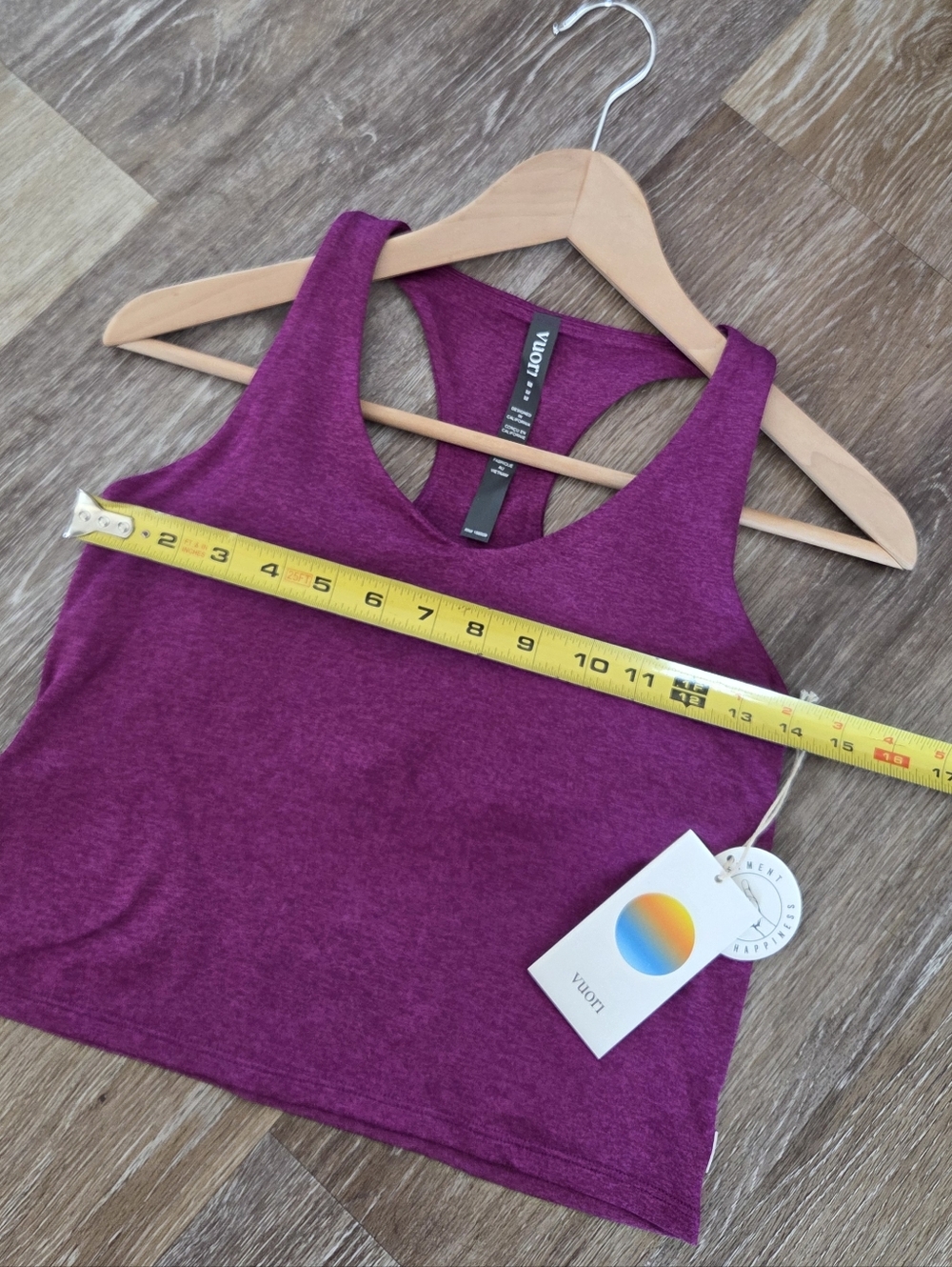 Vuori Halo Performance Crop Top Tank 2.0 Magenta Heather NWT Racerback PRICEFIRM - Picture 4 of 11